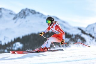 Malorie Blanc en action à Saalbach.